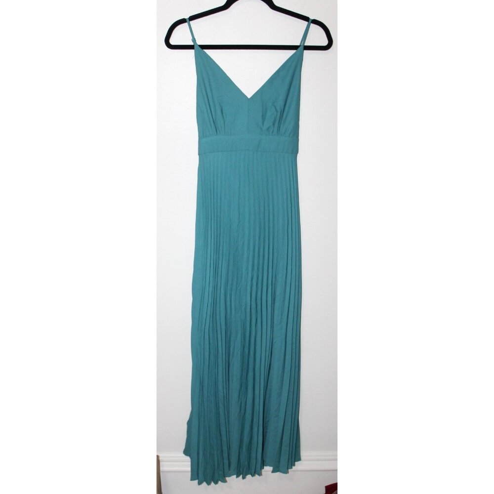 Charmed Hearts Womens Juniors Green Strappy Pleated Empire Waist Dress XL NWT
